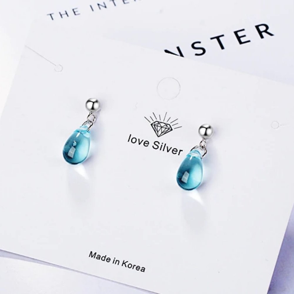 [Set of  3] 925 Sterling Silver Crystal Water Drop - Picture 4 of 11